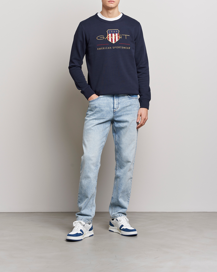 Homme | Pulls Et Tricots | GANT | Archive Shield Crew Neck Sweatershirt Evening Blue