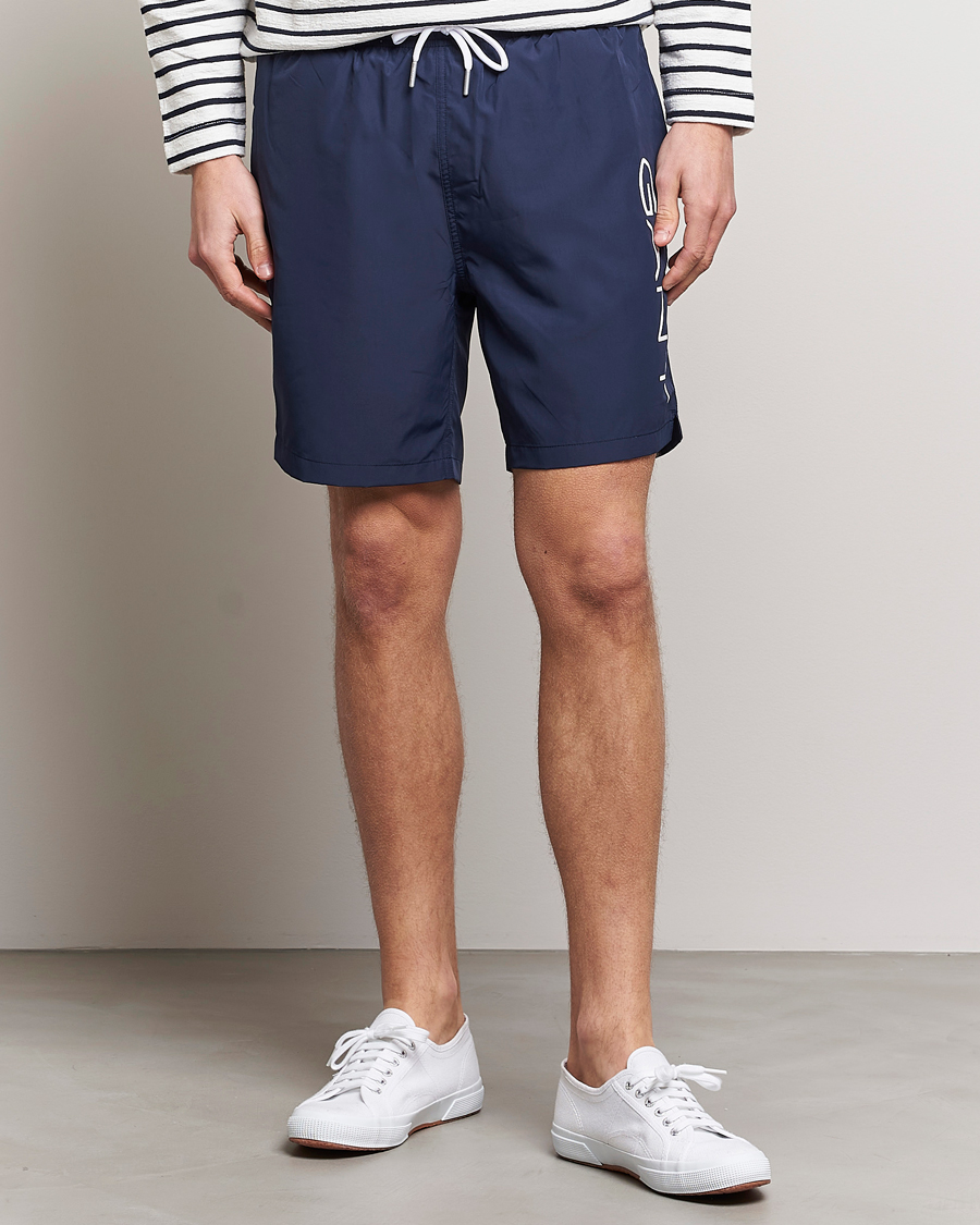 Homme | Maillots De Bain | GANT | Lightweight Logo Swimshorts Marine