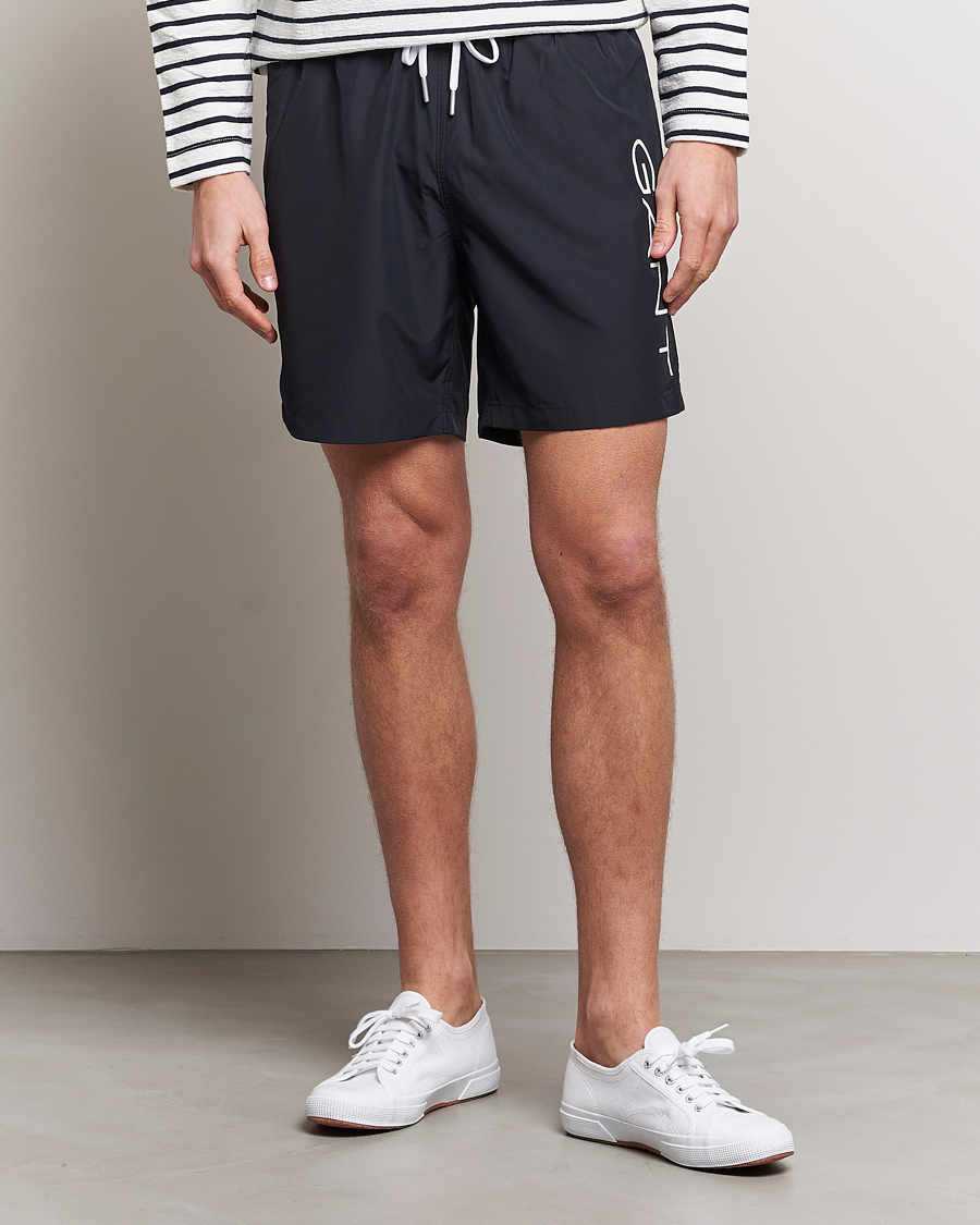 Homme | Maillots De Bain | GANT | Lightweight Logo Swimshorts Black