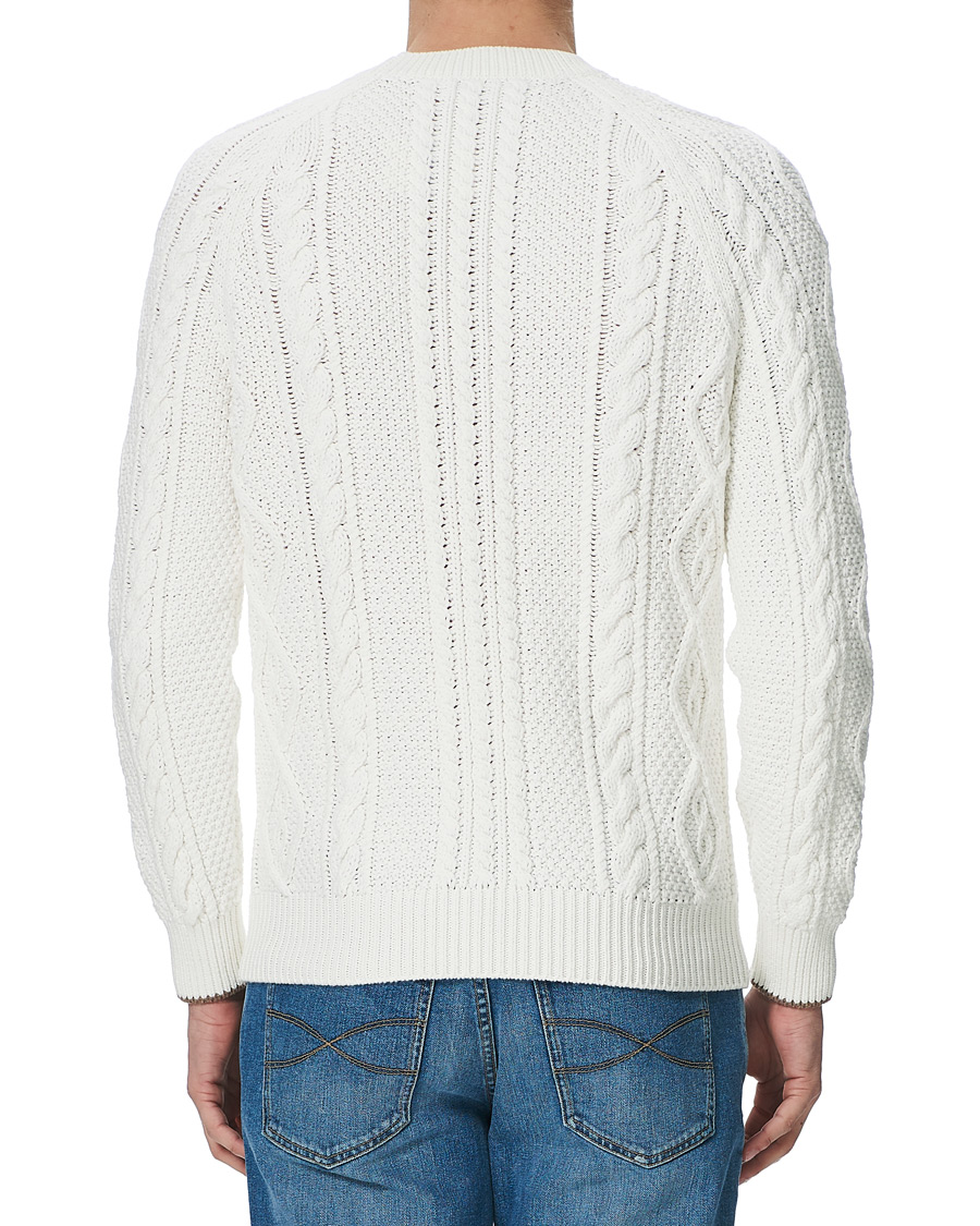 Homme | Pulls Et Tricots | Brunello Cucinelli | Cotton Aran Cable Sweater Off White