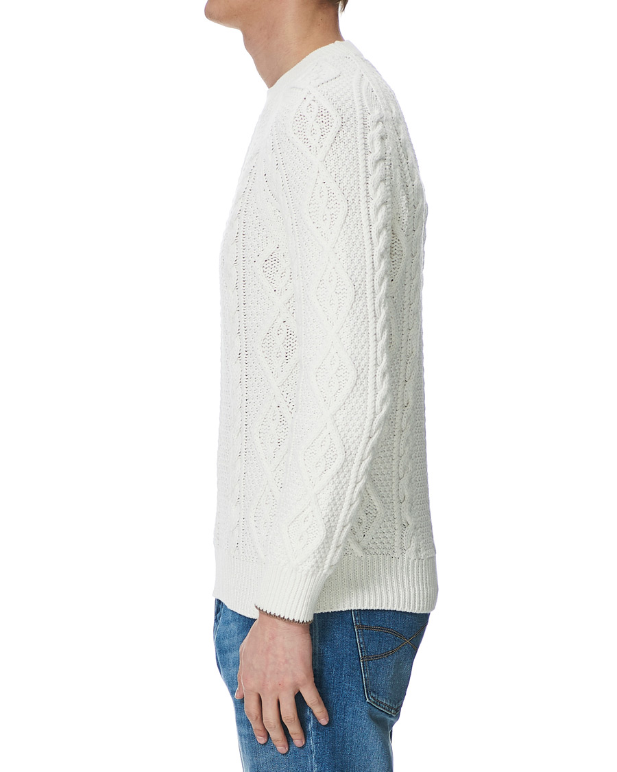 Homme | Pulls Et Tricots | Brunello Cucinelli | Cotton Aran Cable Sweater Off White