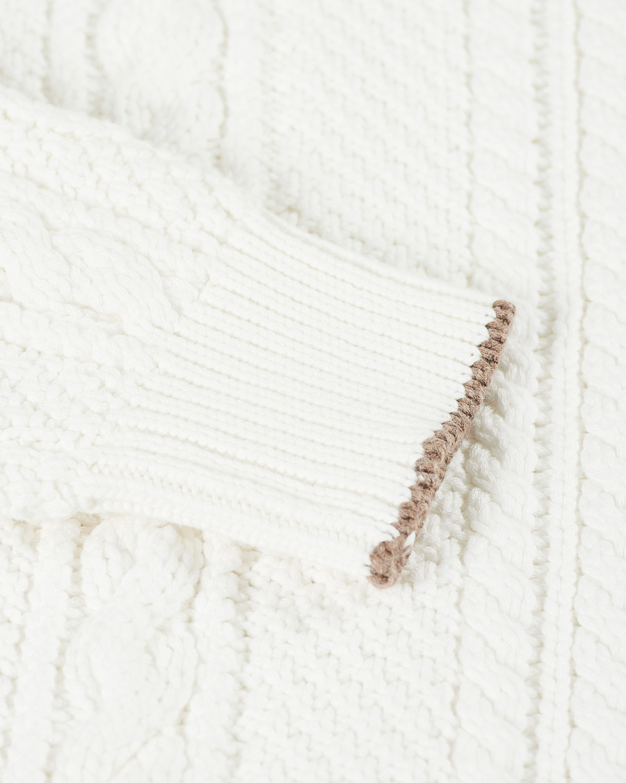 Homme | Pulls Et Tricots | Brunello Cucinelli | Cotton Aran Cable Sweater Off White
