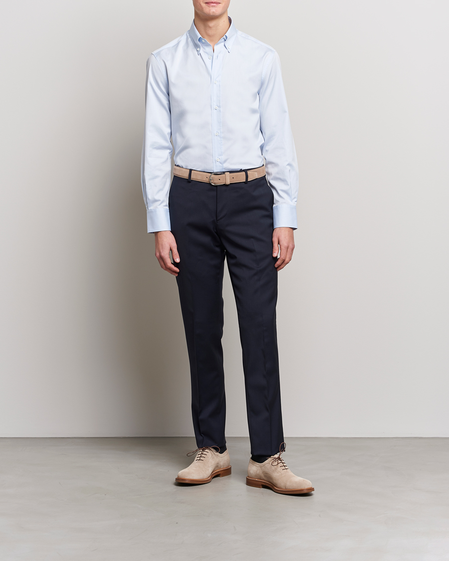 Homme | Chemises | Brunello Cucinelli | Slim Fit Twill Button Down Shirt Light Blue