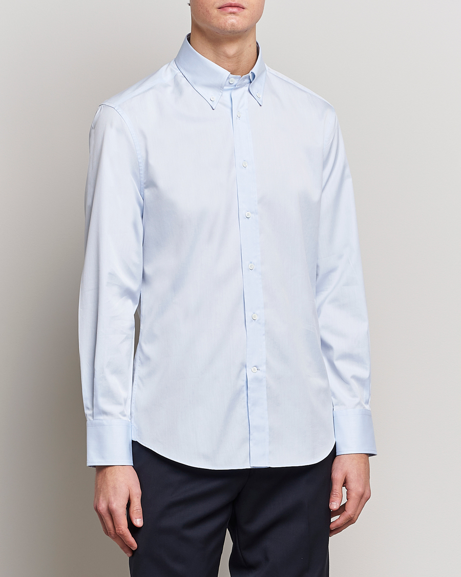 Homme | Chemises | Brunello Cucinelli | Slim Fit Twill Button Down Shirt Light Blue