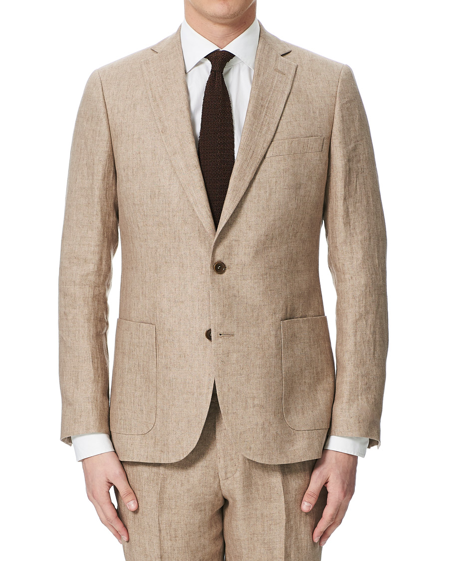 Homme | Blazers | Morris | Sebastian Linen Patch Pocket Blazer Khaki
