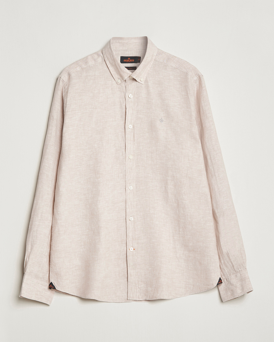 Homme | Chemises | Morris | Douglas Button Down Linen Shirt Khaki