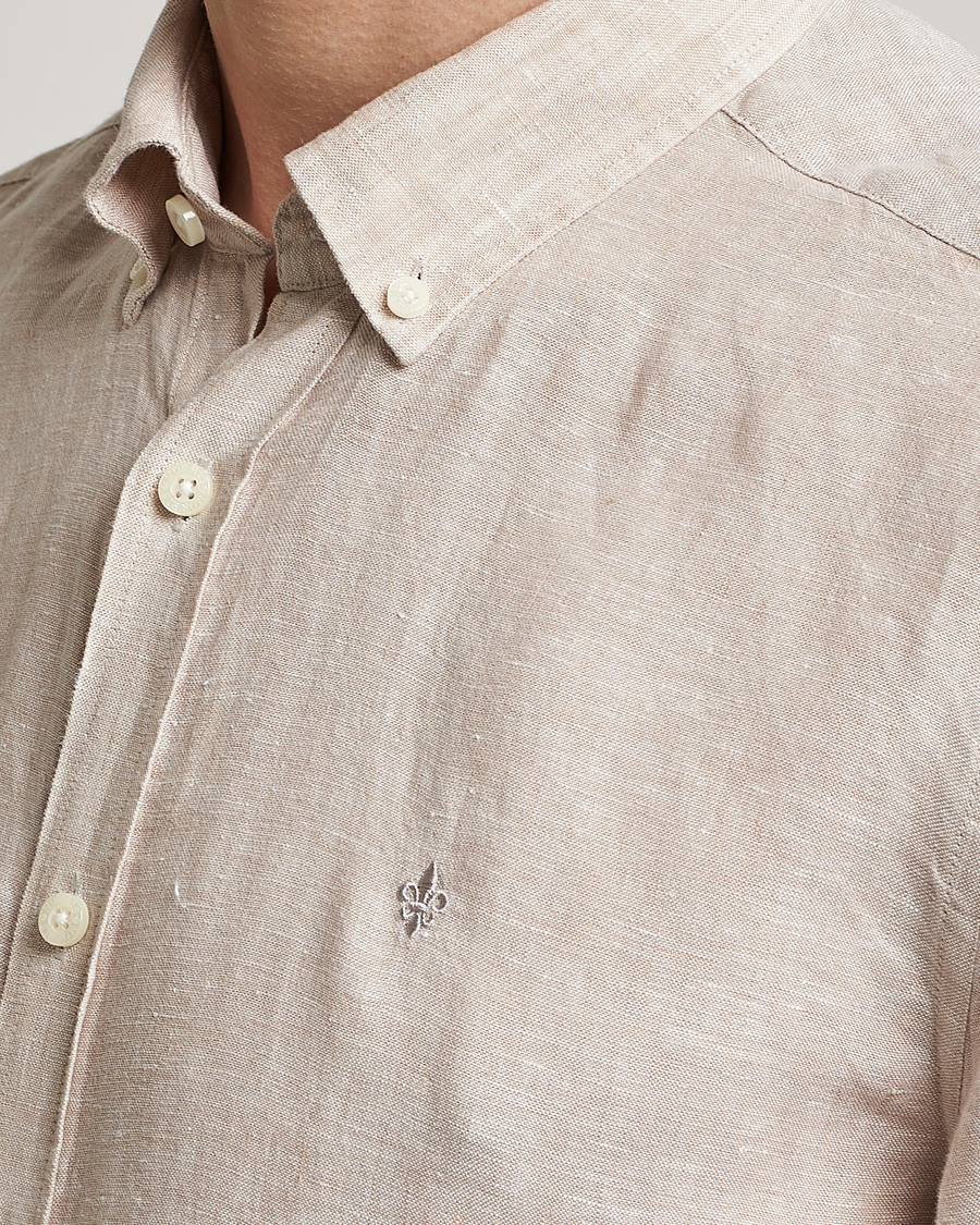 Homme | Chemises | Morris | Douglas Button Down Linen Shirt Khaki