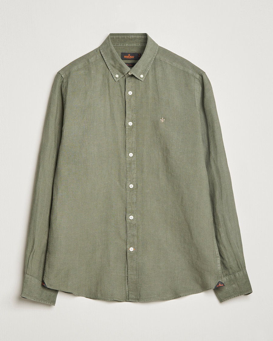 Homme | Chemises | Morris | Douglas Linen Button Down Shirt Olive