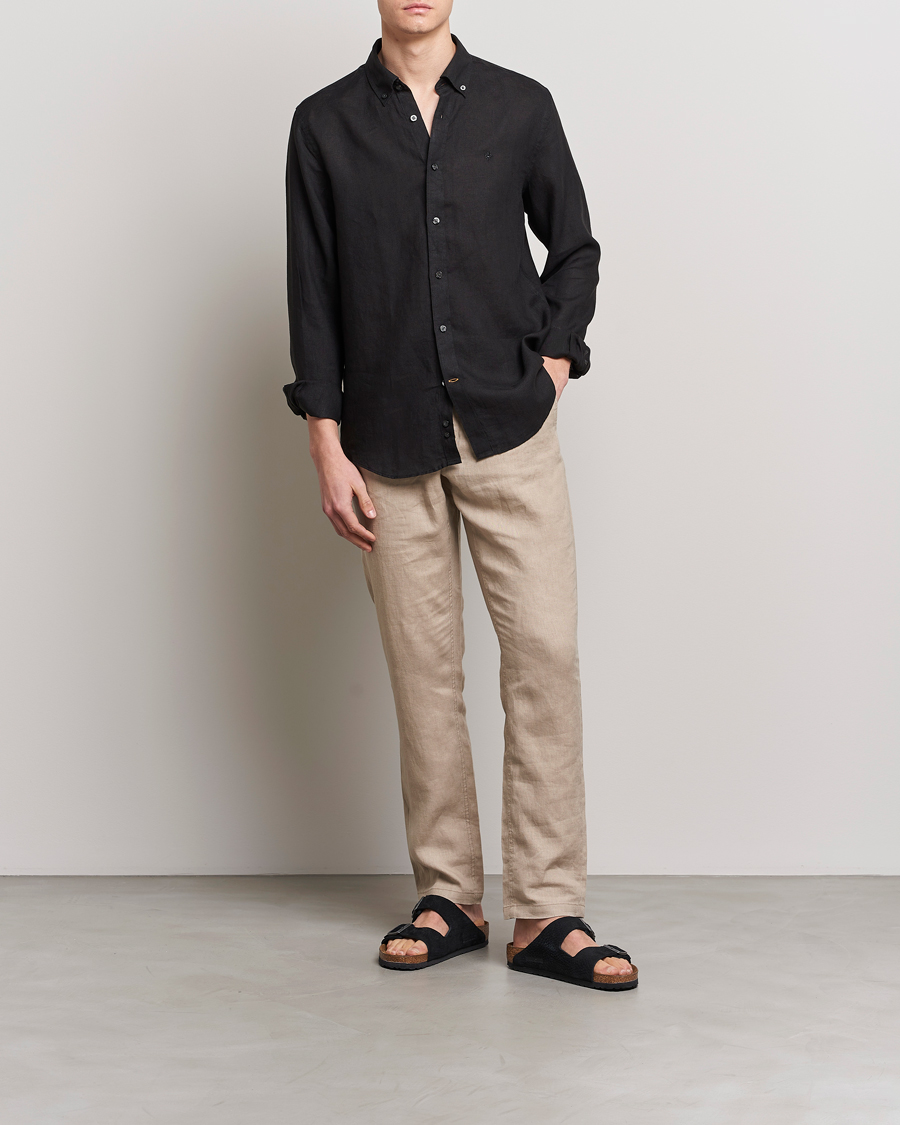 Homme | Chemises | Morris | Douglas Linen Button Down Shirt Black