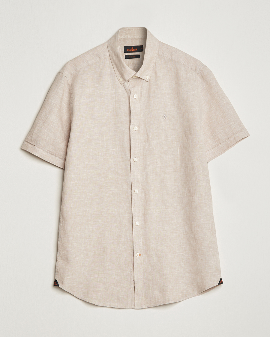 Homme | Chemises | Morris | Douglas Short Sleeve Linen Shirt Khaki