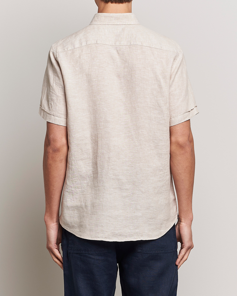 Homme | Chemises | Morris | Douglas Short Sleeve Linen Shirt Khaki
