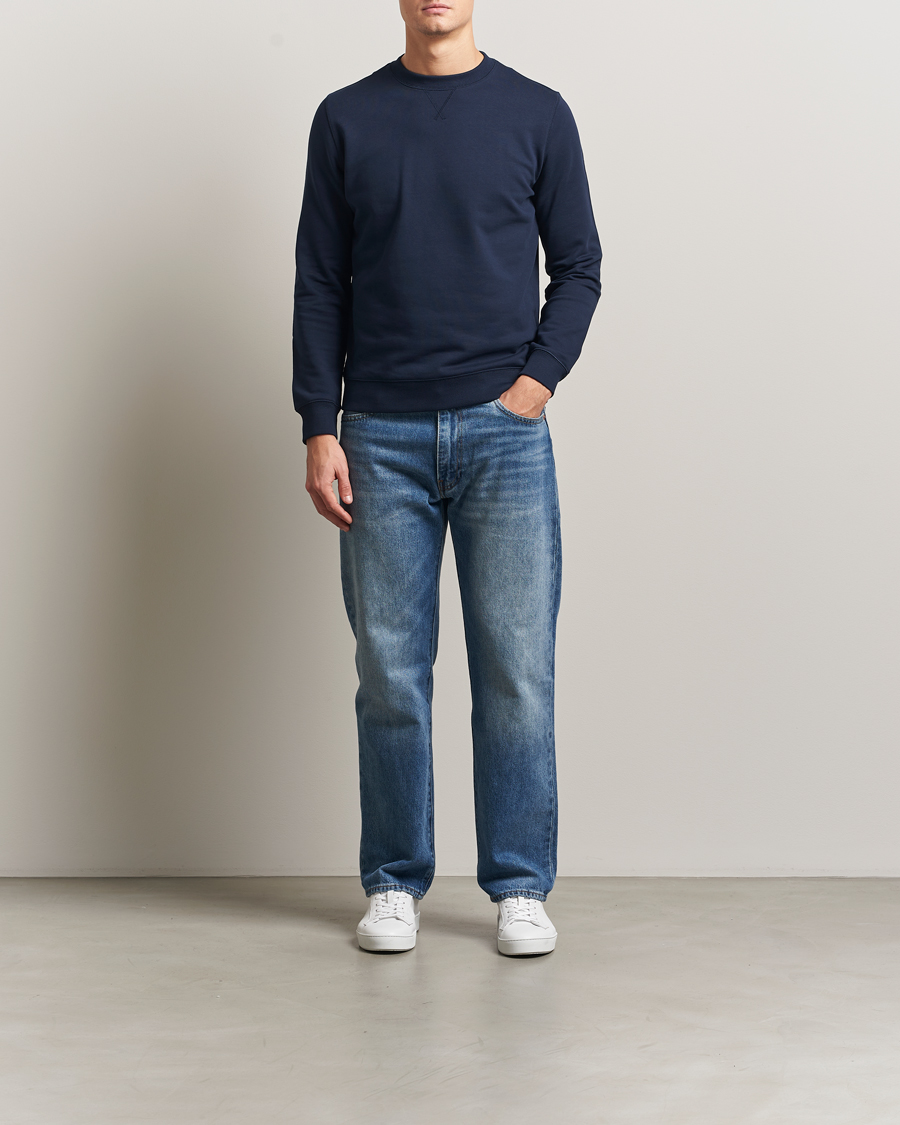 Homme | Pulls Et Tricots | Stenströms | Cotton Collage Crew Neck Navy