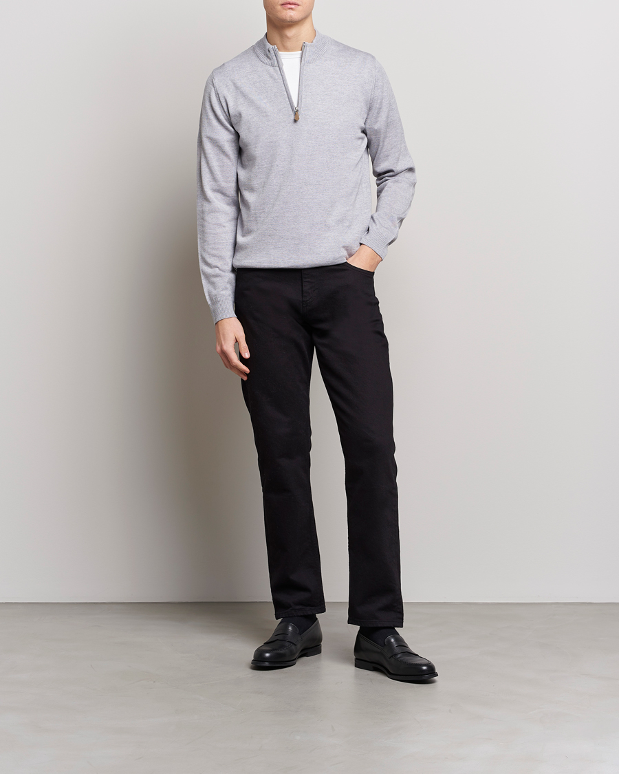 Homme | Pulls Et Tricots | Stenströms | Merino Half Zip Light Grey