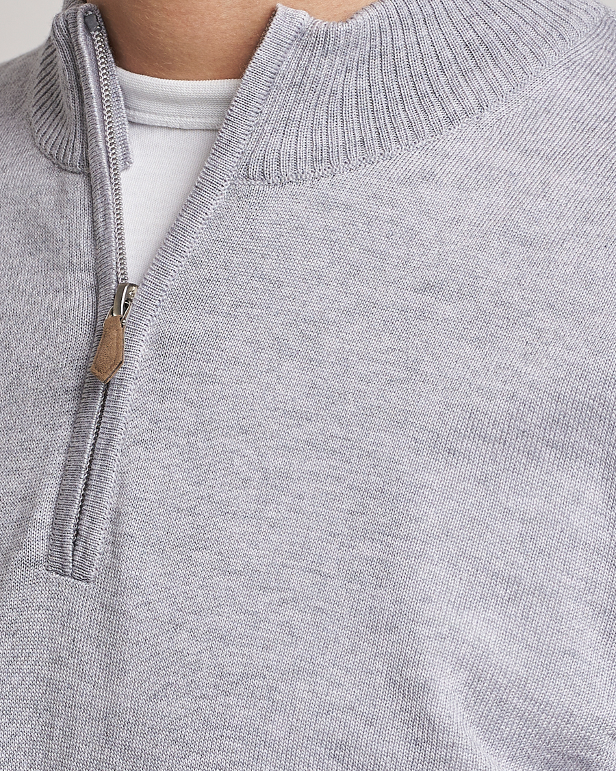 Homme | Pulls Et Tricots | Stenströms | Merino Half Zip Light Grey