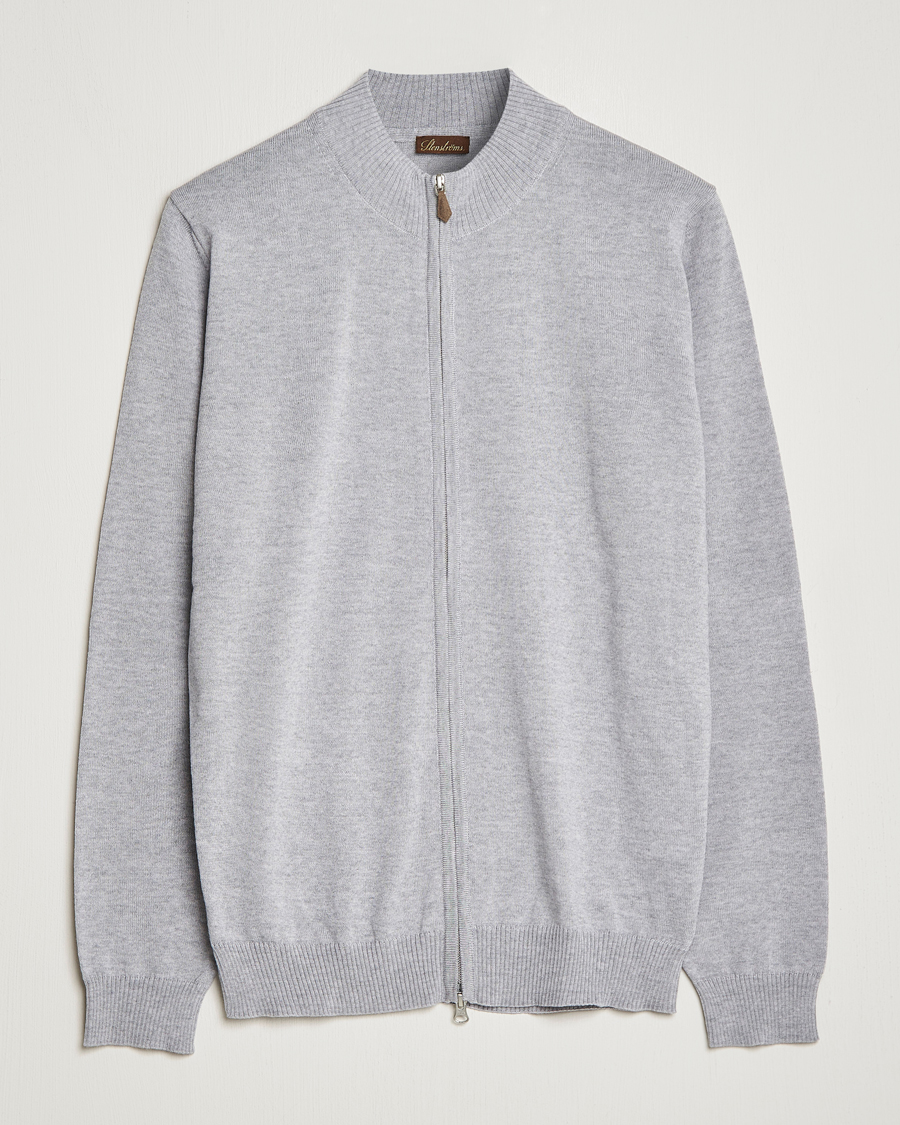 Homme | Pulls Et Tricots | Stenströms | Merino Wool Full Zip Light Grey