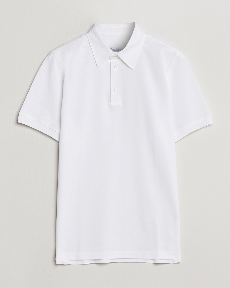 Homme | Polos | Stenströms | Cotton Polo Shirt White