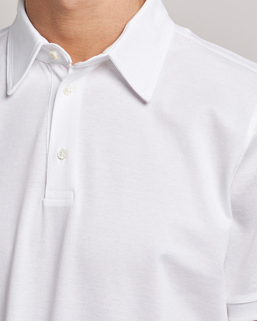 Homme | Polos | Stenströms | Cotton Polo Shirt White