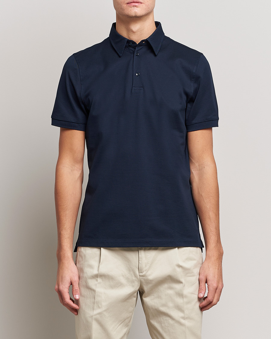 Homme | Stenströms | Stenströms | Cotton Polo Shirt Navy