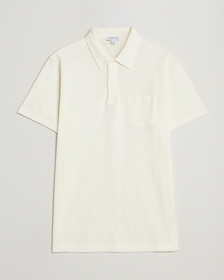 Homme | Polos | Sunspel | Riviera Polo Shirt Archive White