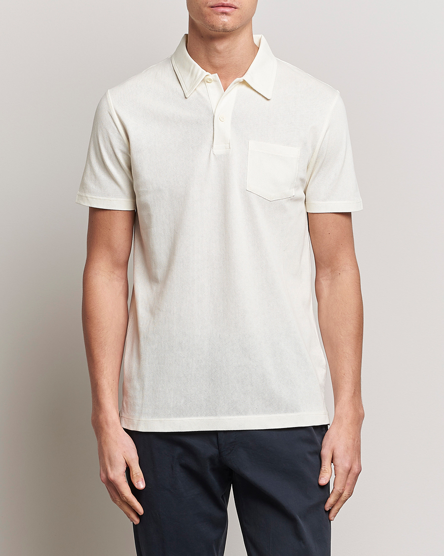 Homme | Polos | Sunspel | Riviera Polo Shirt Archive White