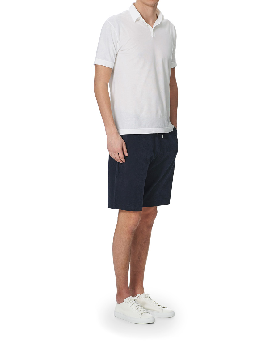 Homme | Shorts | Sunspel | Organic Cotton Towelling Shorts Navy