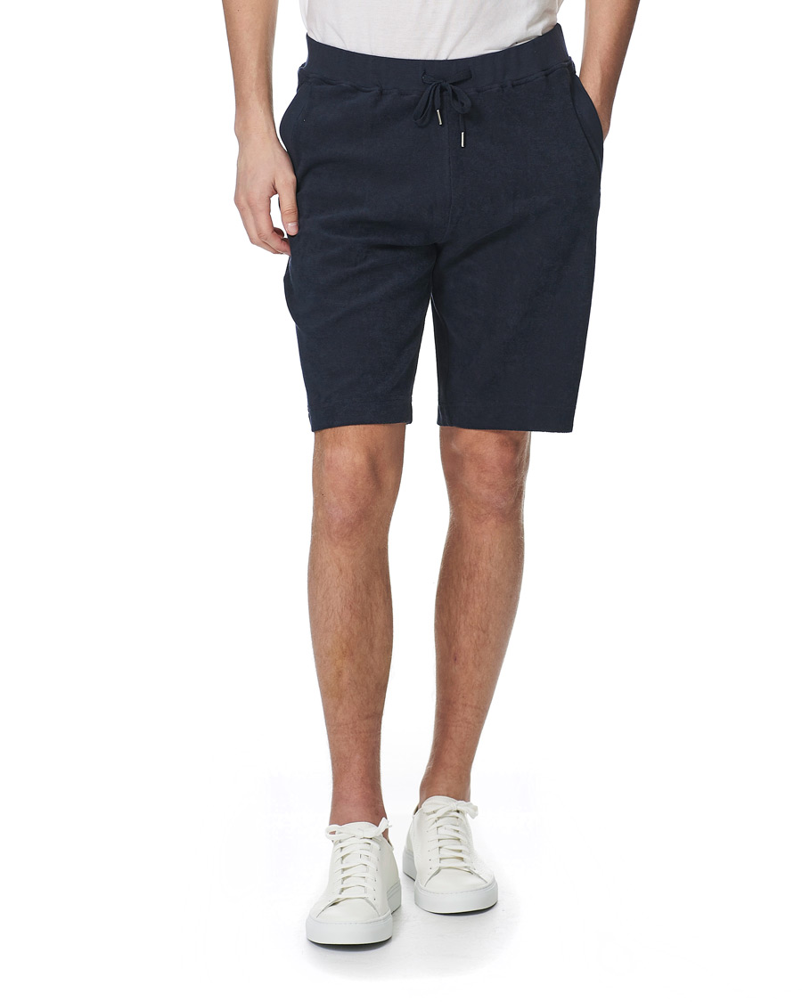 Homme | Shorts | Sunspel | Organic Cotton Towelling Shorts Navy