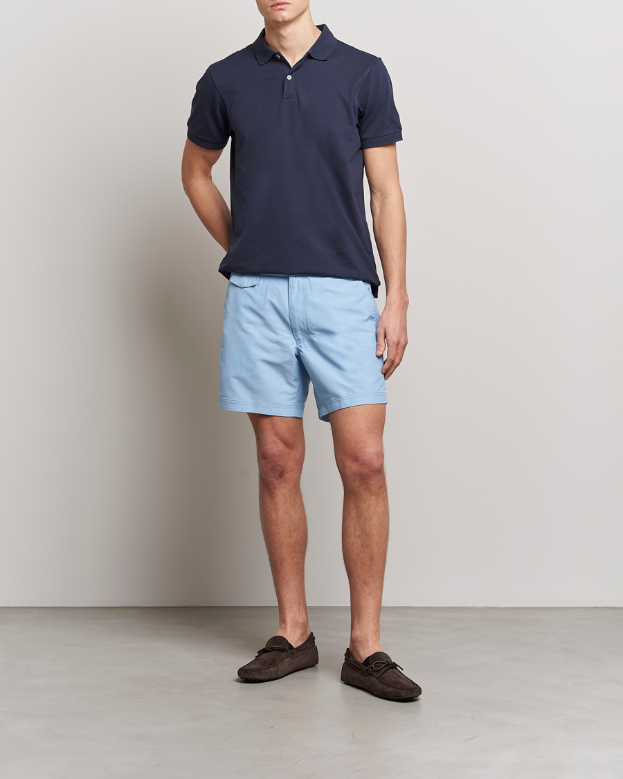 Homme | Maillots De Bain | Sunspel | Recycled Seaqual Tailored Swim Shorts Light Blue