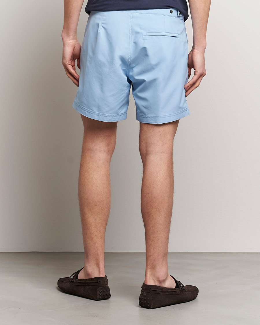 Homme | Maillots De Bain | Sunspel | Recycled Seaqual Tailored Swim Shorts Light Blue