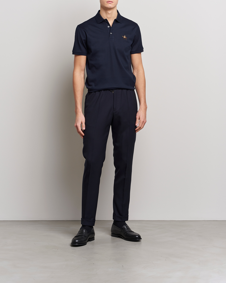Homme | Polos | Ralph Lauren Purple Label | Mercerized Cotton Polo Chairman Navy
