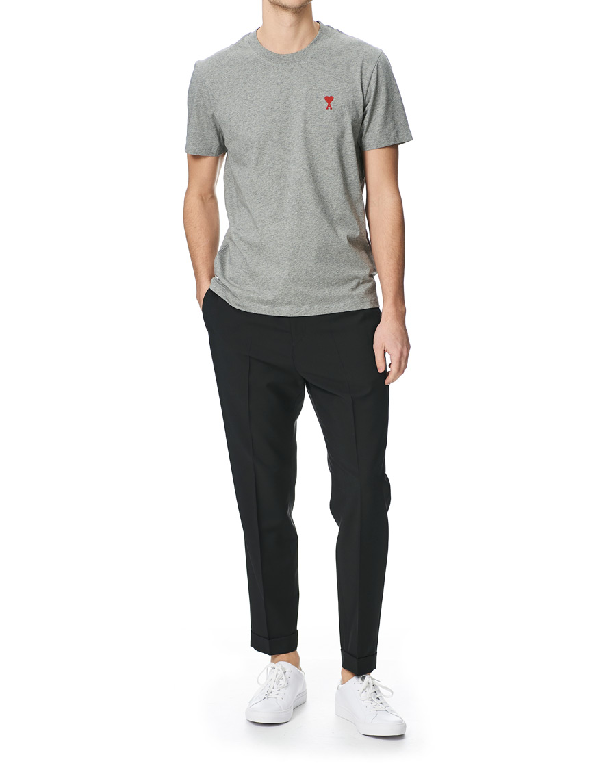 Homme | T-shirts | AMI | Heart Short Sleeve Tee Heather Grey