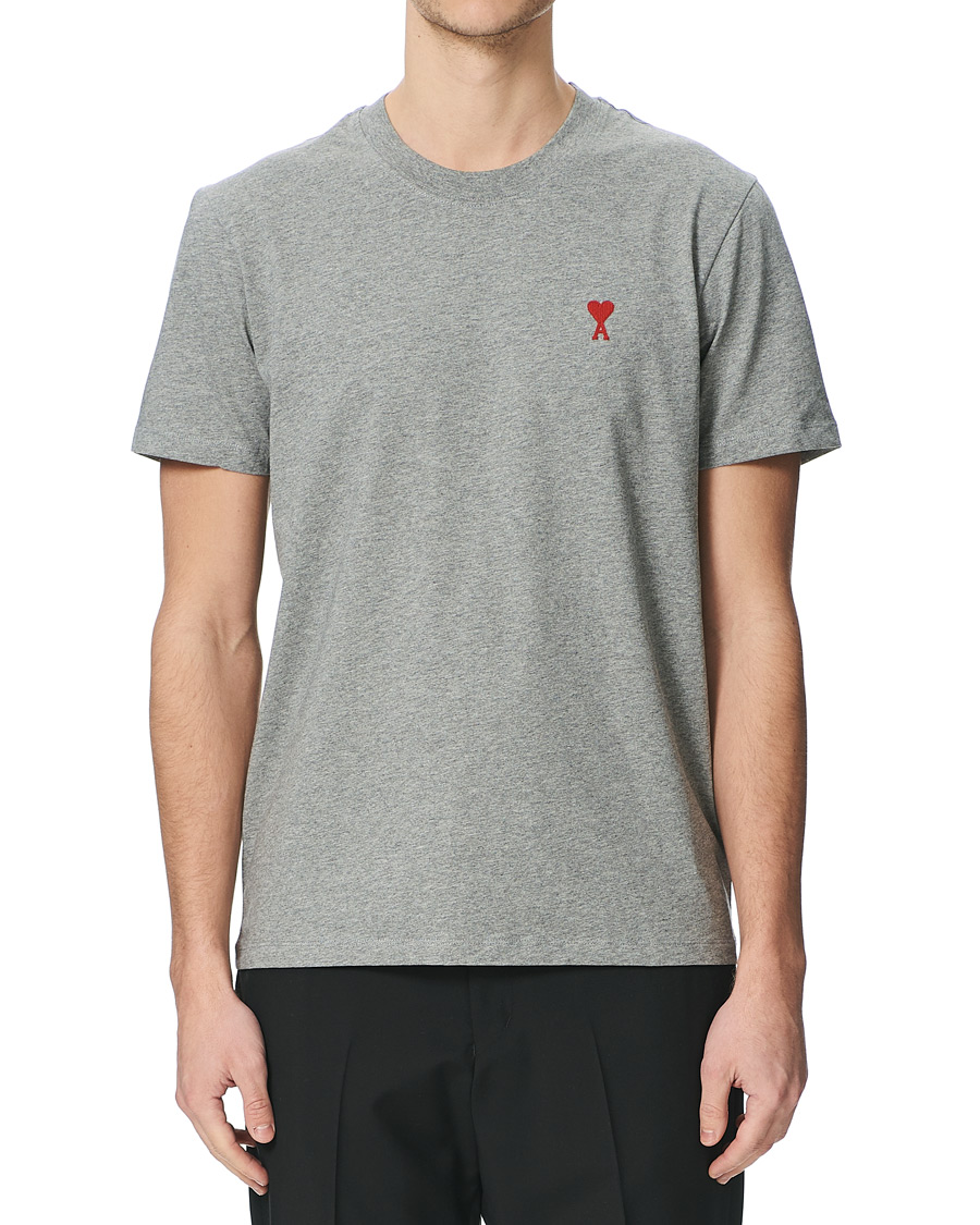 Homme | T-shirts | AMI | Heart Short Sleeve Tee Heather Grey