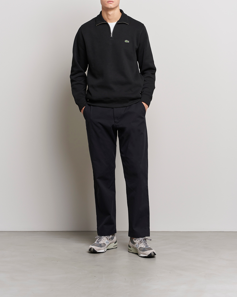 Homme | Pulls Et Tricots | Lacoste | Rib Interlock Half Zip Black