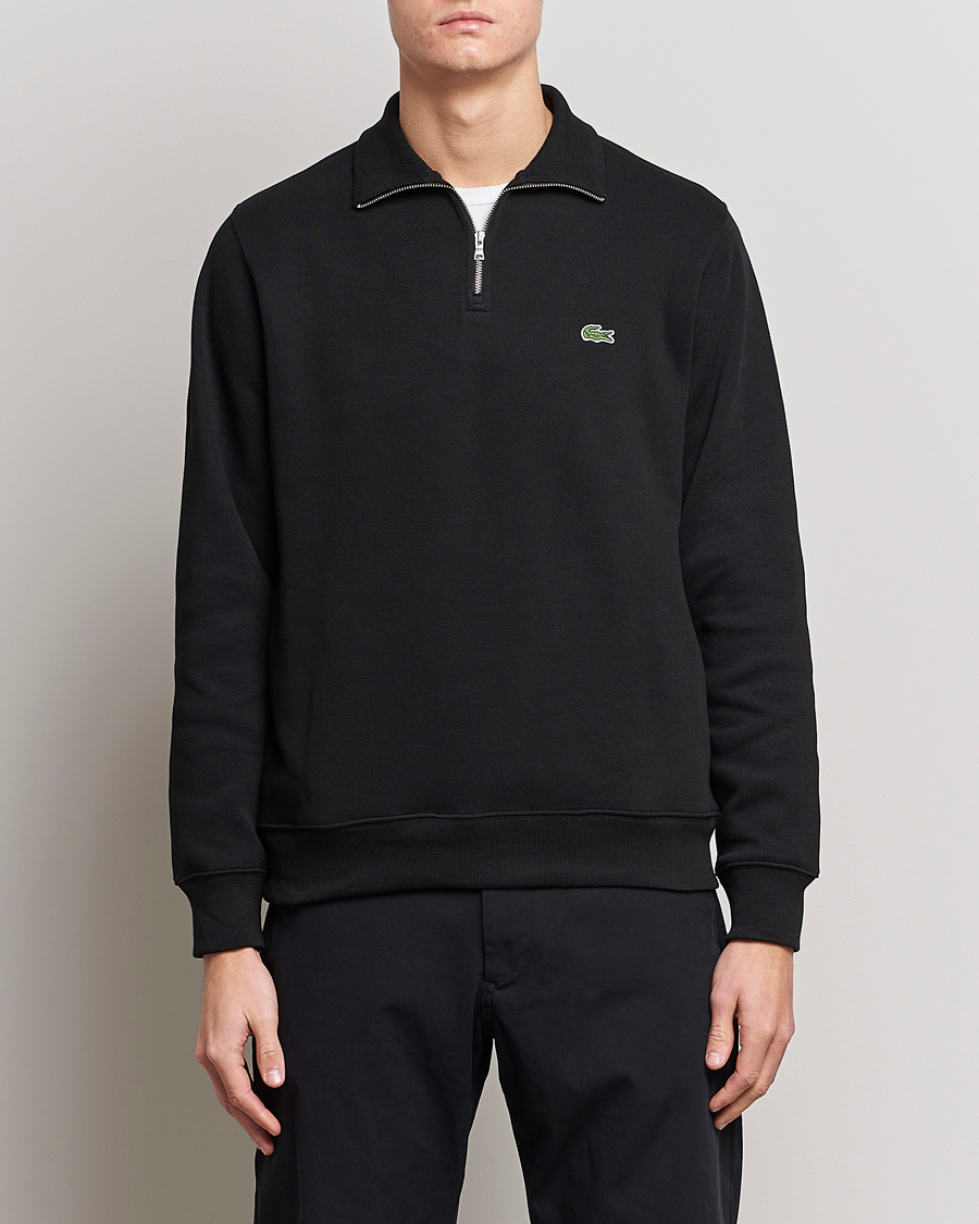 Homme | Pulls Et Tricots | Lacoste | Rib Interlock Half Zip Black