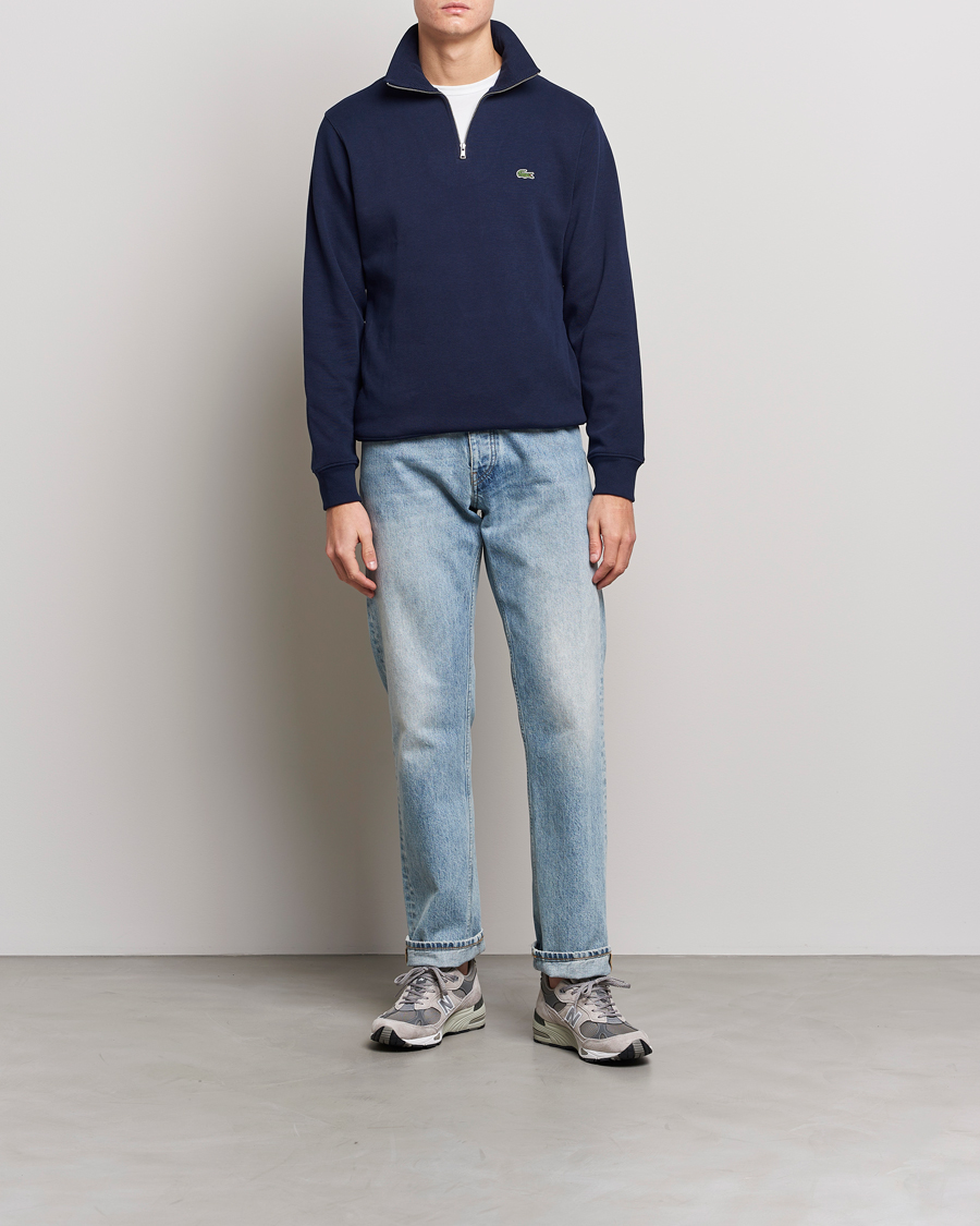 Homme | Pulls Et Tricots | Lacoste | Rib Interlock Half Zip Navy