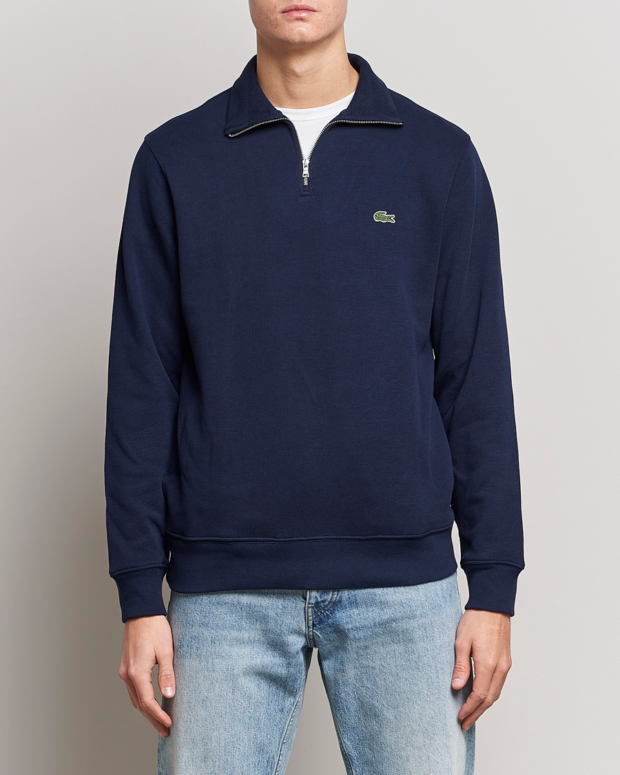 Homme | Pulls Et Tricots | Lacoste | Rib Interlock Half Zip Navy