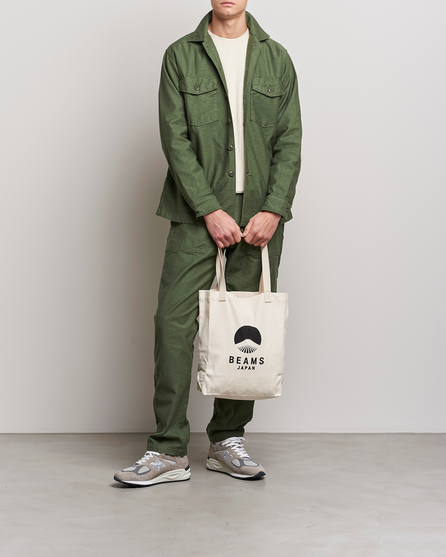Homme | Chemises | orSlow | Cotton Sateen US Army Overshirt Green