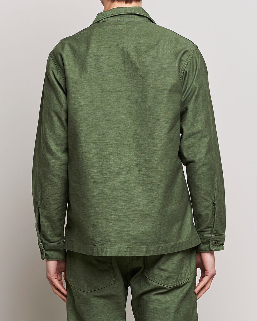Homme | Chemises | orSlow | Cotton Sateen US Army Overshirt Green