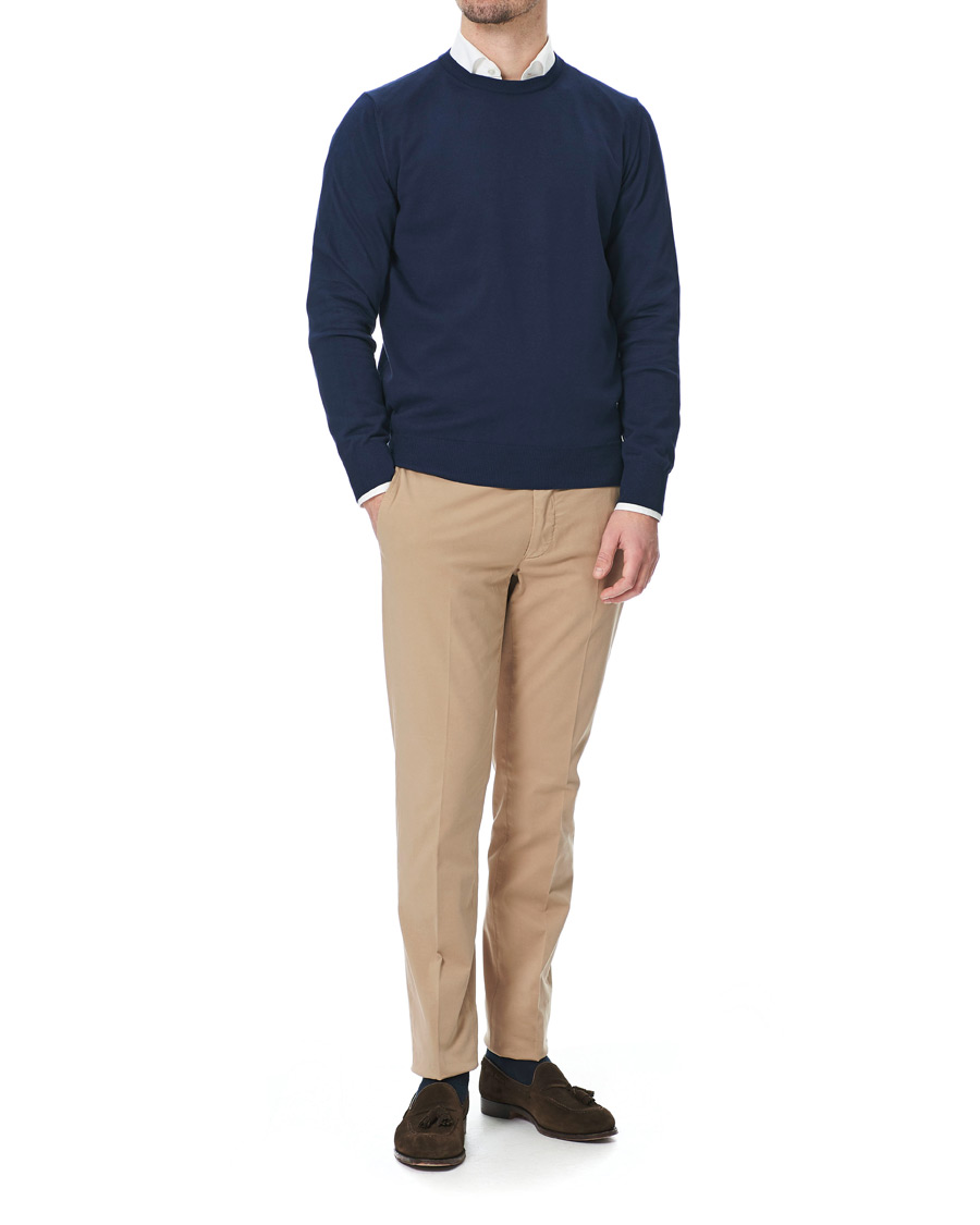 Homme | Pantalons | Canali | Cotton Stretch Chinos Beige