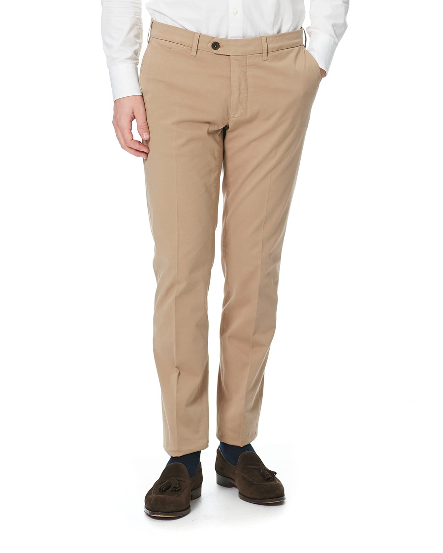 Homme | Pantalons | Canali | Cotton Stretch Chinos Beige