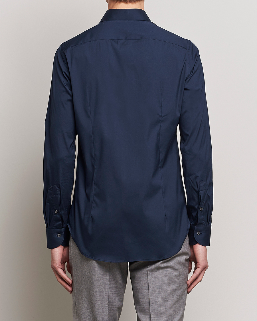 Homme | Chemises | Canali | Slim Fit Cotton/Stretch Shirt Navy
