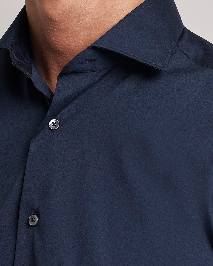 Homme | Chemises | Canali | Slim Fit Cotton/Stretch Shirt Navy