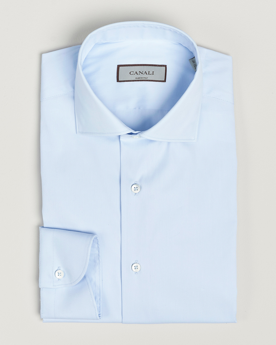 Homme | Chemises | Canali | Slim Fit Cotton/Stretch Shirt Light Blue