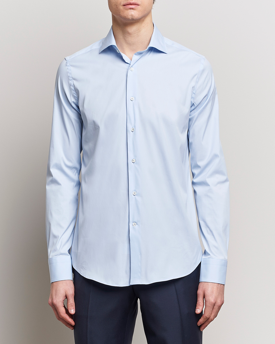 Homme | Chemises | Canali | Slim Fit Cotton/Stretch Shirt Light Blue