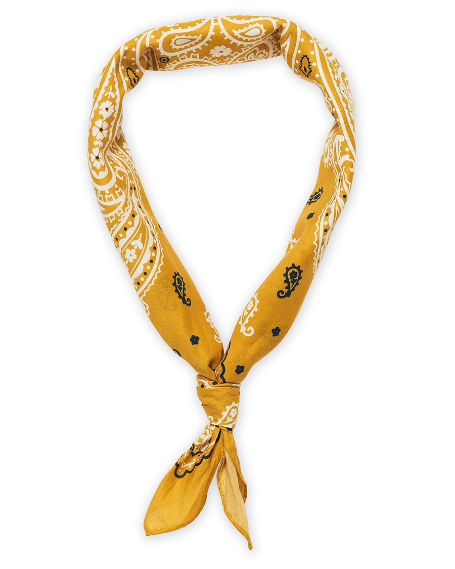 Homme | Amanda Christensen Cotton Voilé Printed Paisley Bandana Yellow | Amanda Christensen | Cotton Voilé Printed Paisley Bandana Yellow