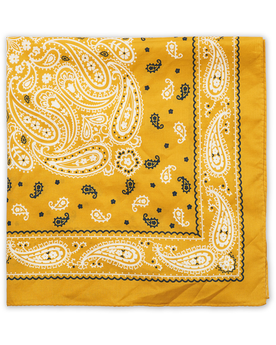 Homme | Amanda Christensen Cotton Voilé Printed Paisley Bandana Yellow | Amanda Christensen | Cotton Voilé Printed Paisley Bandana Yellow