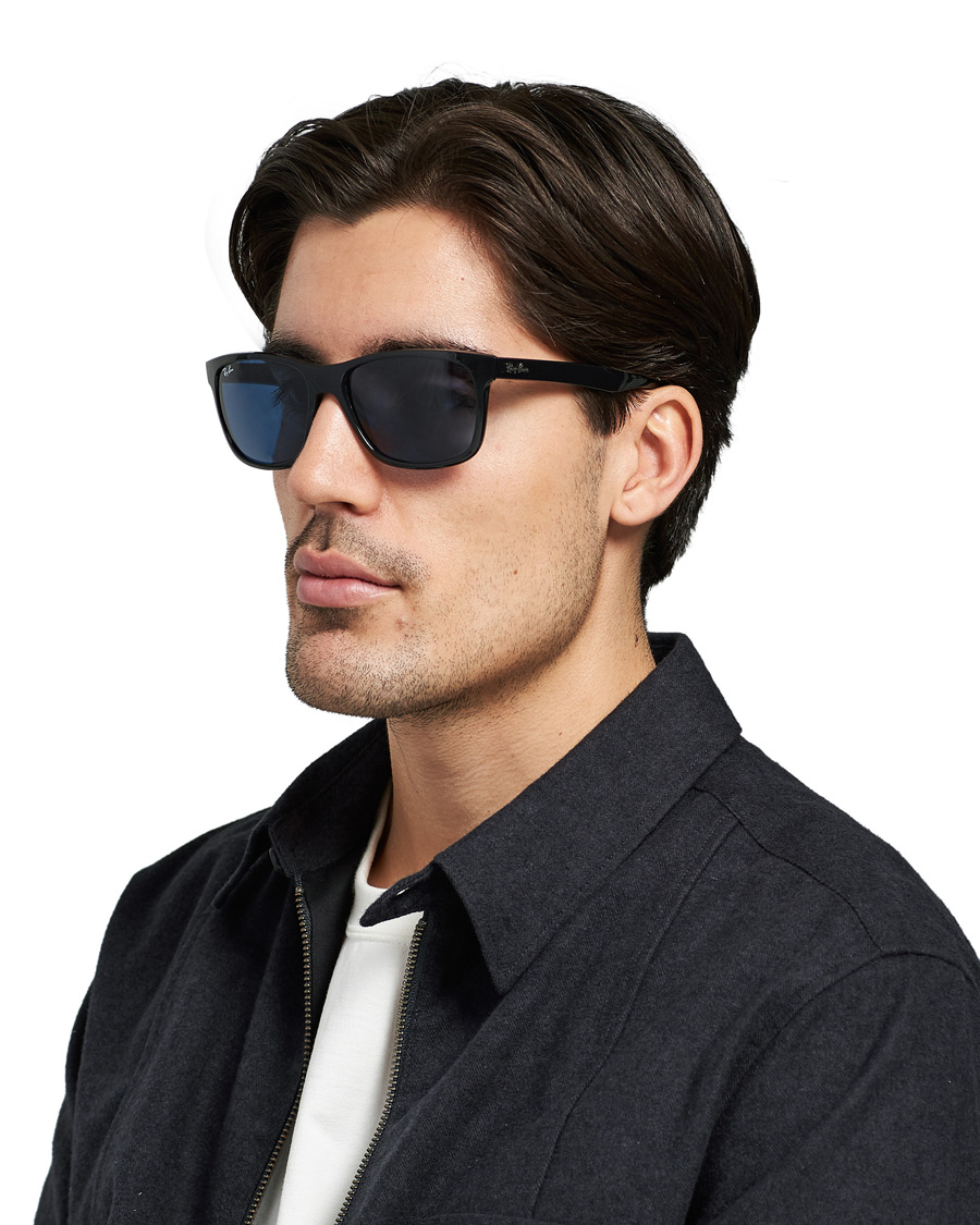 Homme | Ray-Ban RB4181 Sunglasses Shiny Black/Blue | Ray-Ban | RB4181 Sunglasses Shiny Black/Blue