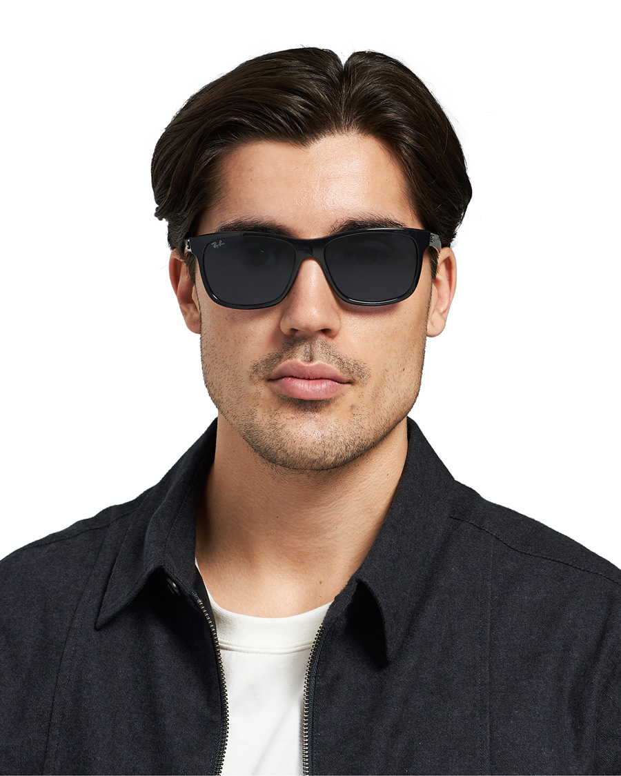 Homme | Ray-Ban RB4181 Sunglasses Shiny Black/Blue | Ray-Ban | RB4181 Sunglasses Shiny Black/Blue