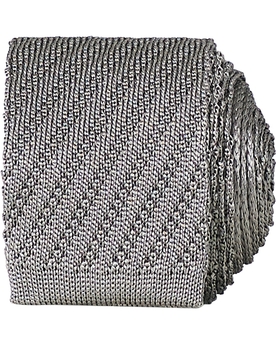Homme | Thom Browne Knitted Tie Light Grey | Thom Browne | Knitted Tie Light Grey