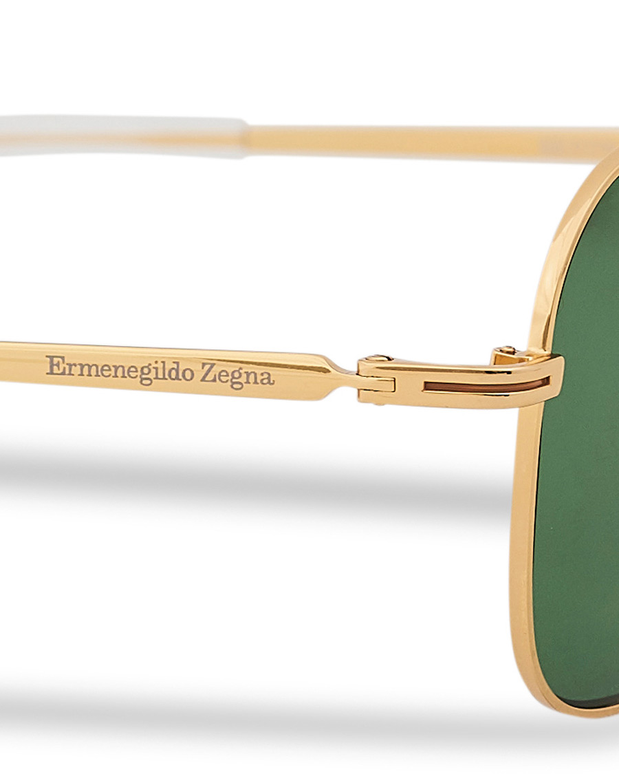 Homme | Ermenegildo Zegna EZ0174 Sunglasses Shiny Deep Gold/Green | Ermenegildo Zegna | EZ0174 Sunglasses Shiny Deep Gold/Green
