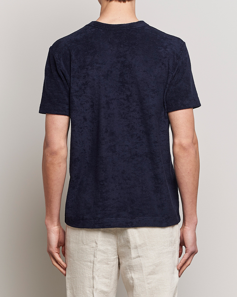 Homme | T-shirts | Howlin' | Fons Cotton Blend Terry Pocket Tee Navy